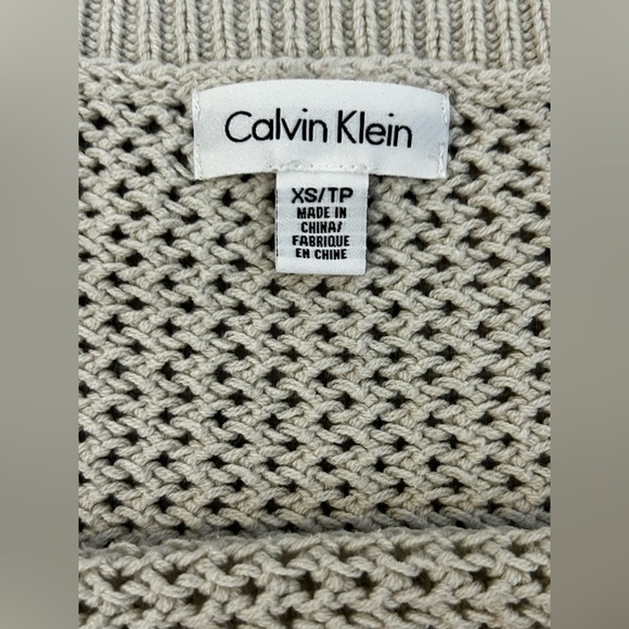 Calvin Klein Women’s XS Cozy Knit Sweater Beige White - Picture 9 of 11